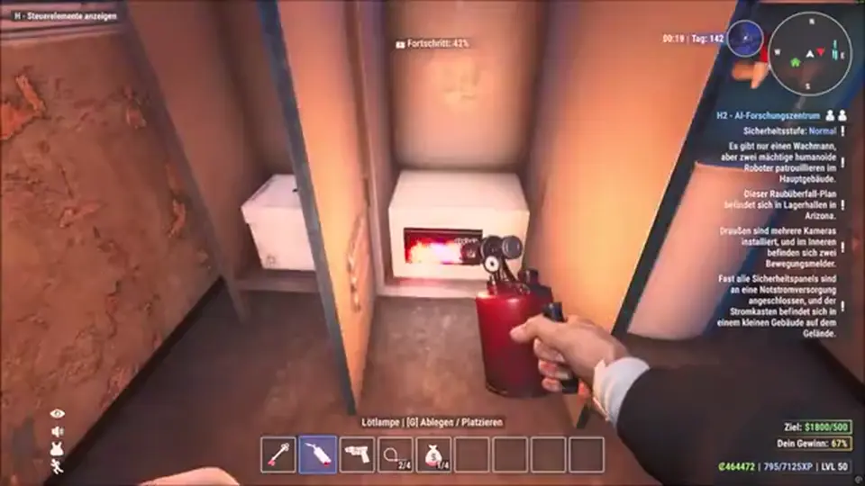 Crime Simulator AI Research Center security robot in a hallway