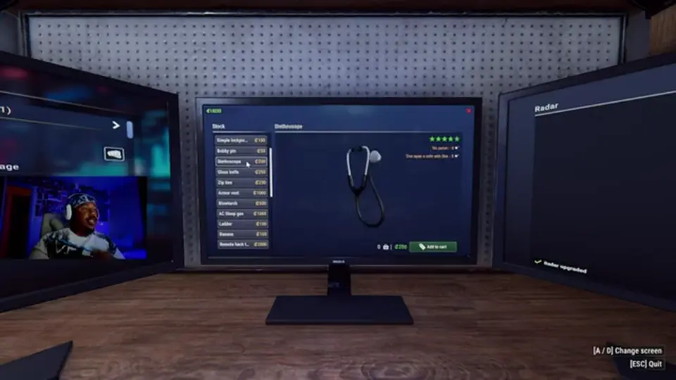 Crime Simulator early tool bar with lockpick, bobby pin, and glass entry tools