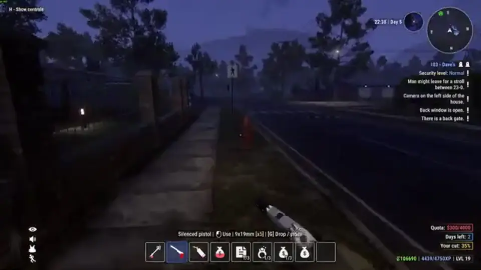Crime Simulator filled carry slots on the walk back to the truck